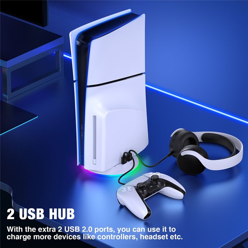 AED7-Vertical Stand With RGB L - Gaming Console Holder 评论和价格